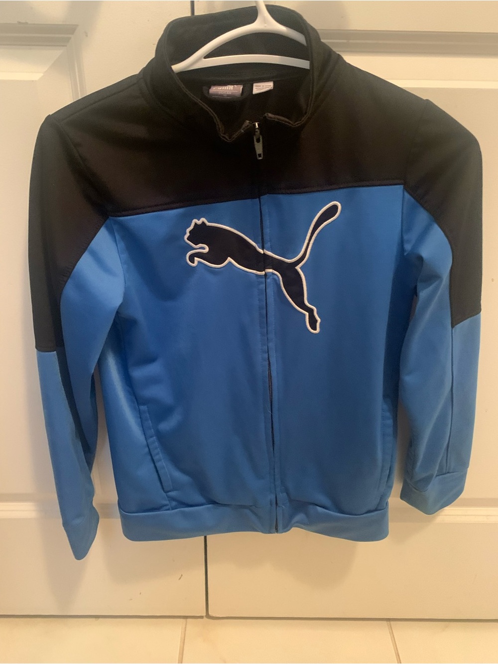 Puma Blue and Black Kids Zip-Up Track Jacket